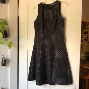 Black small polka dot dress flare